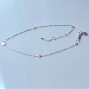 14K yellow gold heart anklet